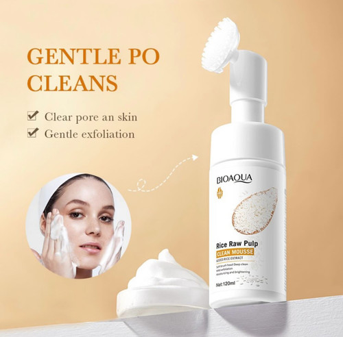 فوم شستشوی صورت براش دار عصاره برنج بیوآکوا